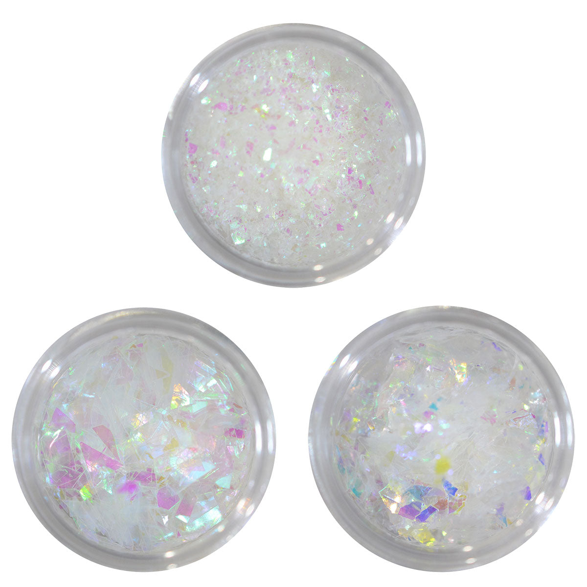 乱切りホログラム CRF-SET ランダムカット リフェクション クリアオーロラ 3セット   プリンセスジュエリー  ガラスフレンチ / ネイル ラメ グリッター ホログラム