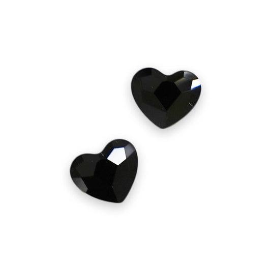 スワロフスキーラインストーン  ハート型 6mm #2808 ジェット 2粒