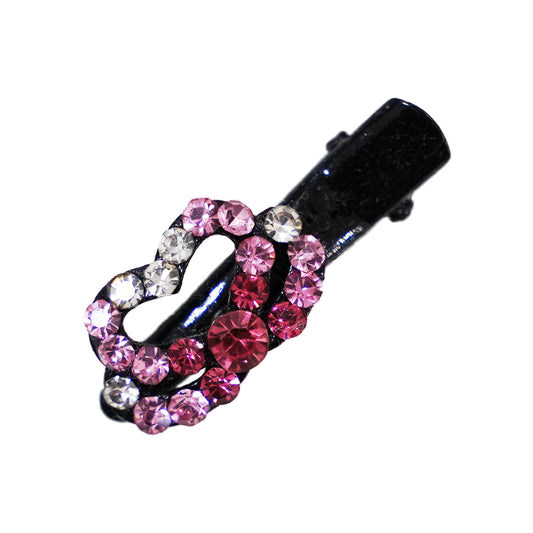 キラキラのラインストーンが綺麗なヘアクリップ  ローズ ラインストーン ハート hp10027