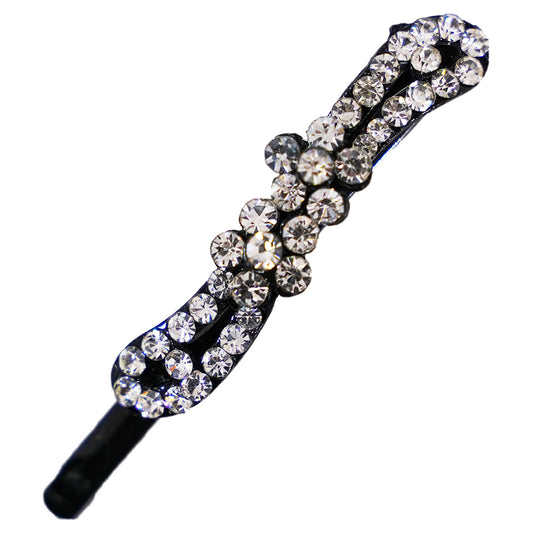 キラキラのラインストーンが綺麗なヘアピン 1本  クリスタル ラインストーン フラワー  hp10033