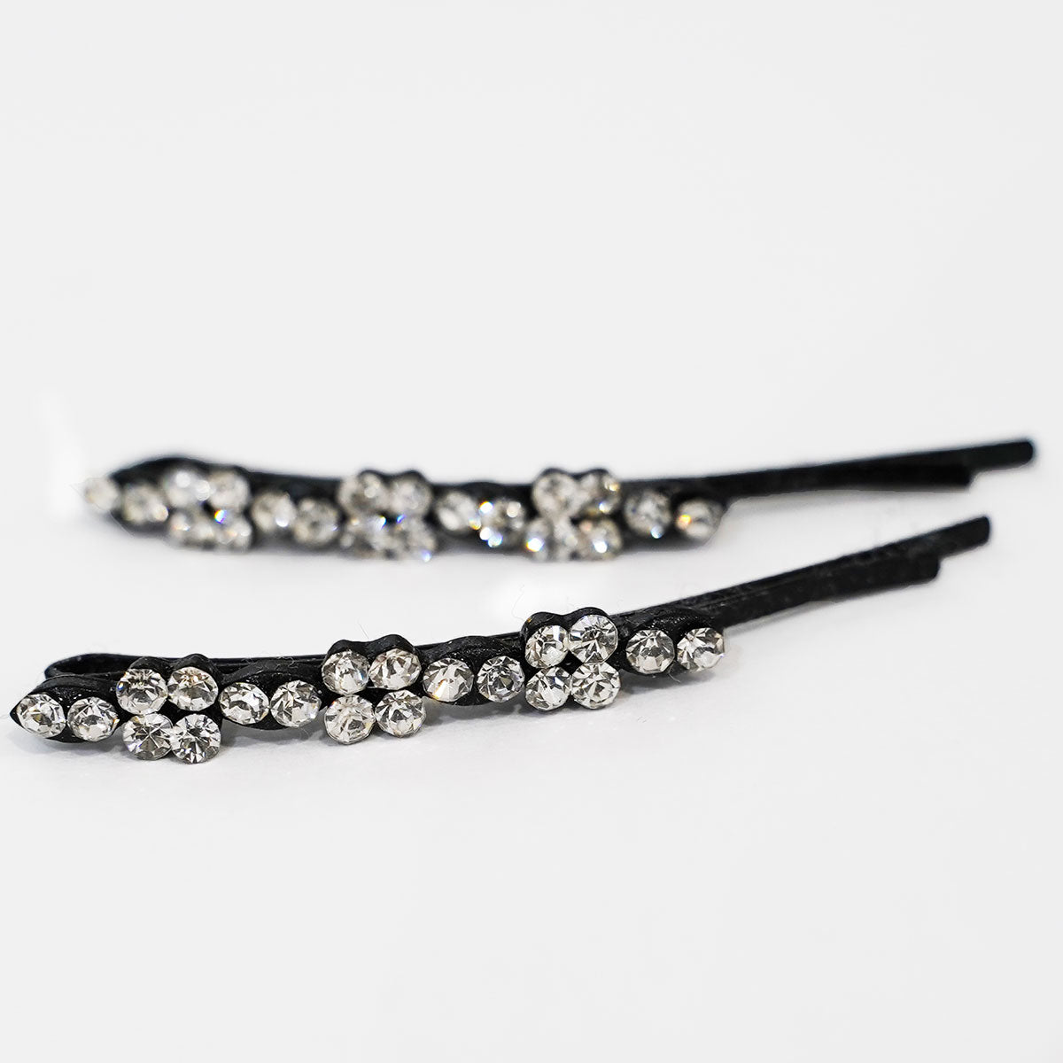 キラキラのラインストーンが綺麗なヘアピン 2本セット クリスタルラインストーン スモールフラワーhpsc-1