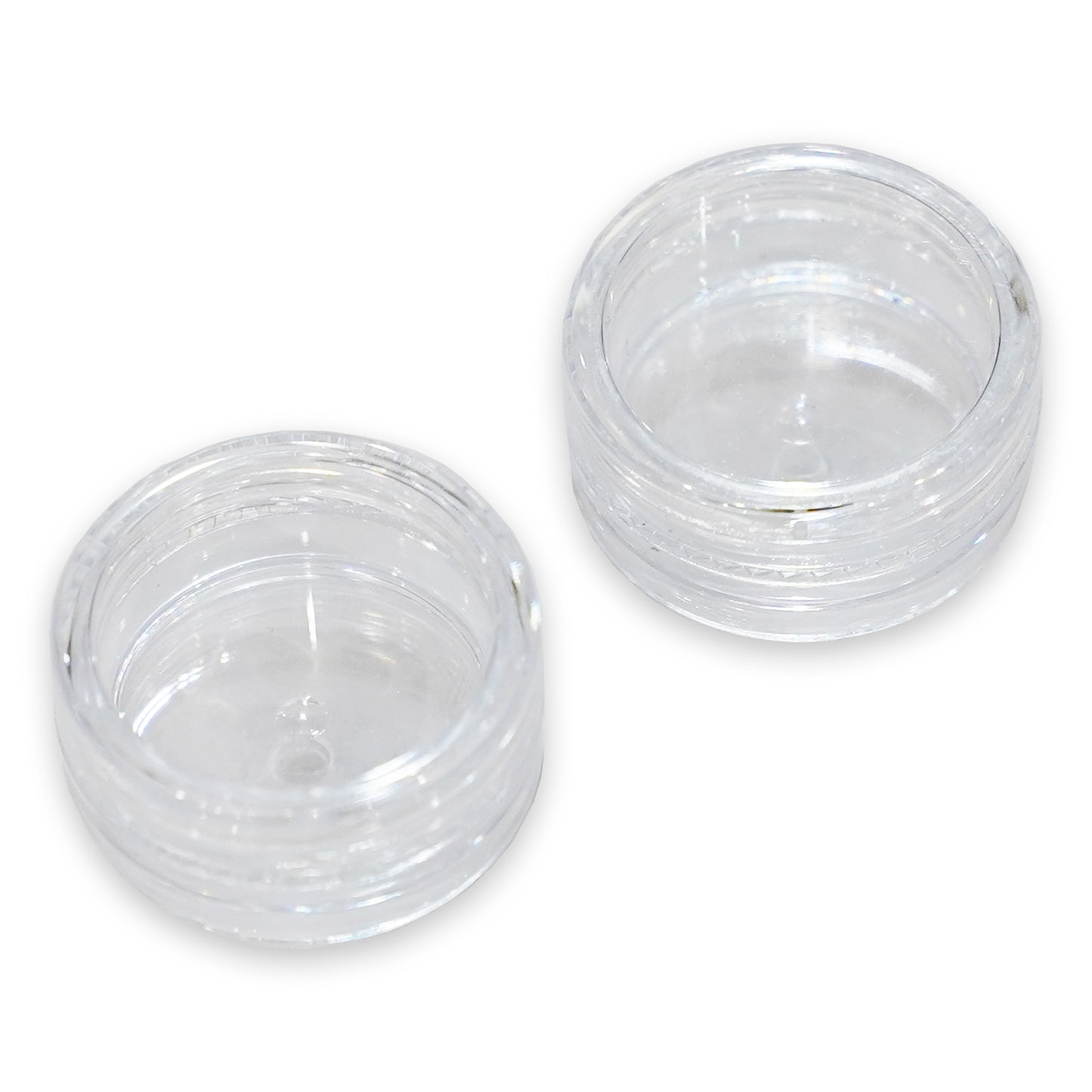 丸いプラスチックケース 3g用 2個セット/ラインストーンやアートパーツの収納に!丸ケース