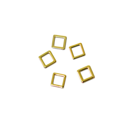 フラットメタルパーツ スクエア 四角形 2mm / 内寸1.2mm〜1.4mm ゴールド20個入り mp10054