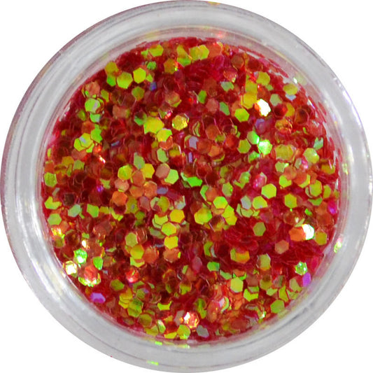 六角ホログラム ha09 レッド 1mm / ネイル ラメ グリッター ホログラム