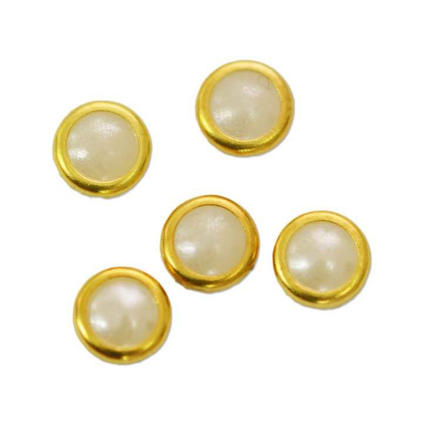 4mm:ストーンエッジにパールがハマった綺麗なパーツ パールリム(ゴールド)/10p入り