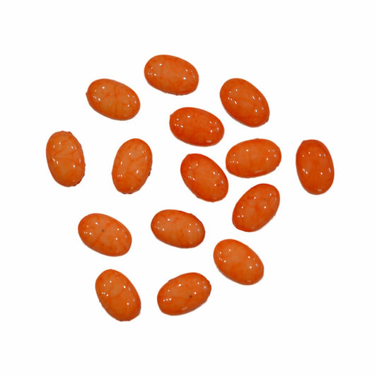 サマーネイル ラインストーン 15粒  オーバル 4㎜×6㎜ コーラル アクリルストーン 楕円