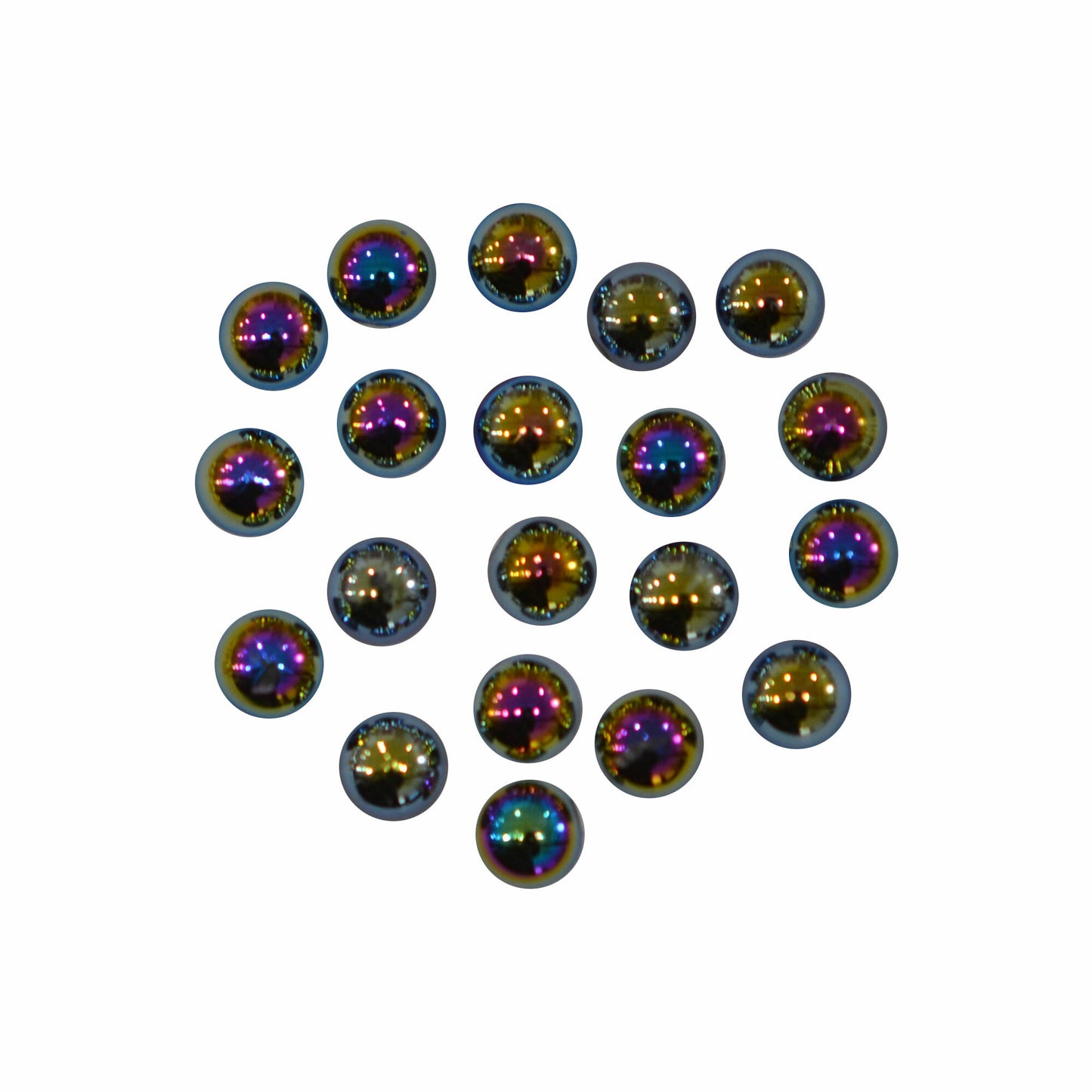 ラインストーン 15粒 ラウンド シェルストーン 04 マジョーラブラック アクリルストーン 半丸 サマーネイル