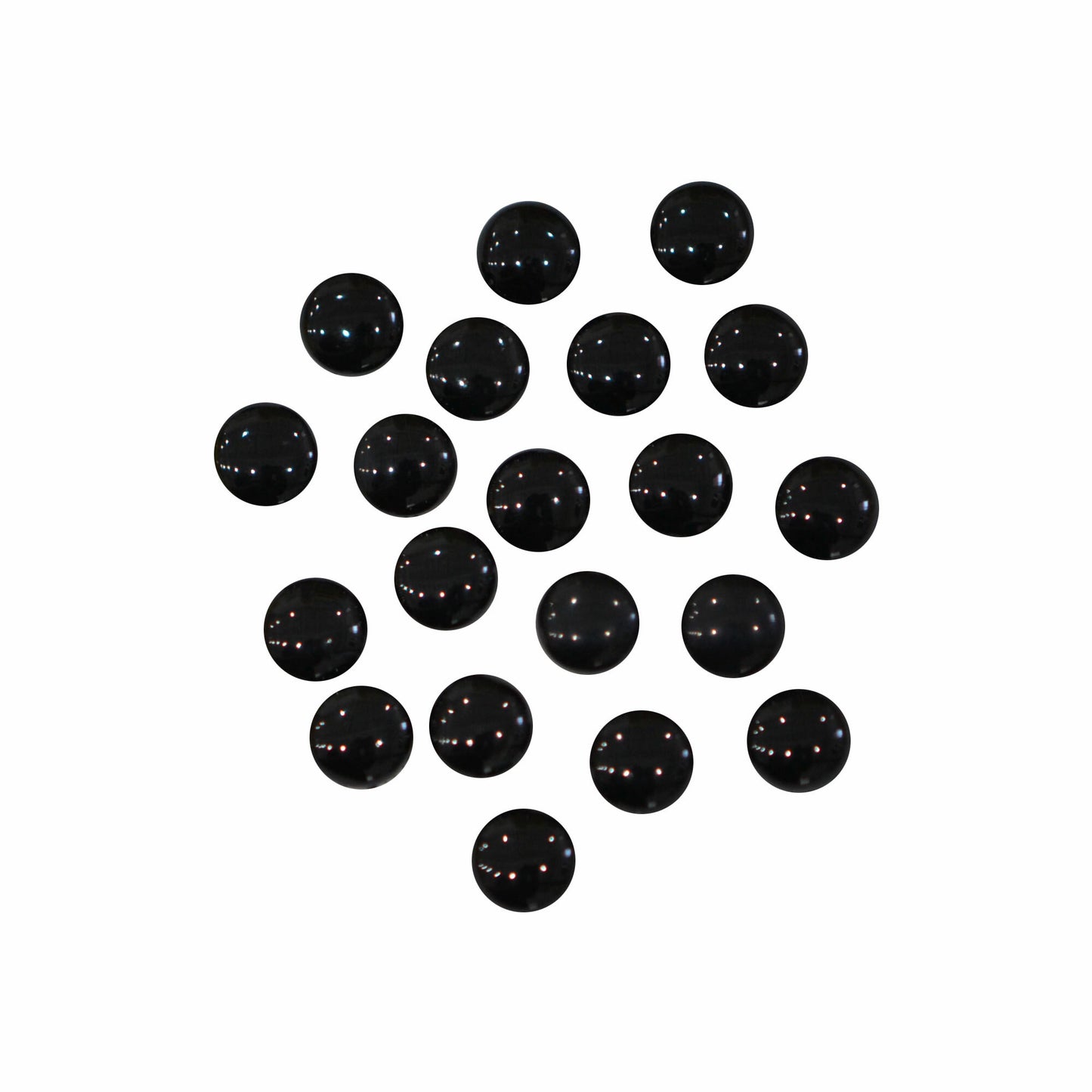 アクリルストーン 15粒 キャンディーストーン 01 黒飴 那智黒 ラウンド 4㎜ 半丸パール ネイルストーン