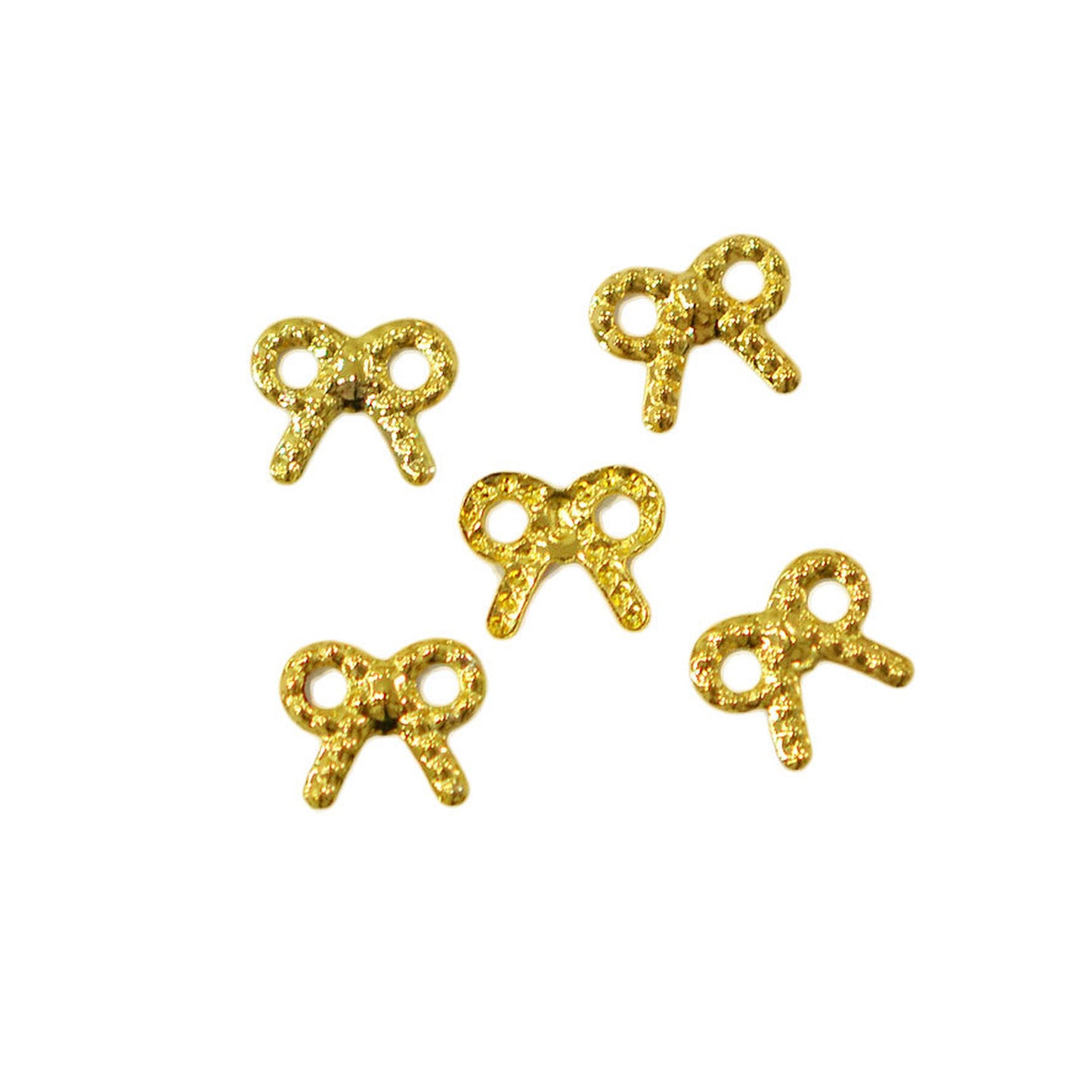 メタルパーツ Ribon beads 5mm×4mm ゴールド 5個 MP10162 リボンブリオン