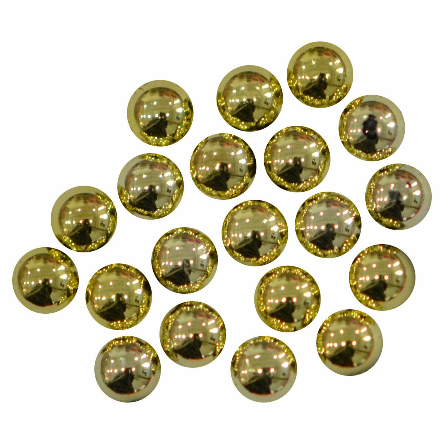ラインストーン 15粒 ラウンド 4mm サマーネイル 10 メタリックゴールド アクリルストーン 半丸