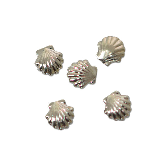 メタルシェル シルバー 貝殻3.5mm×3.5mm:15粒/夏にぴったりのメタルパーツ
