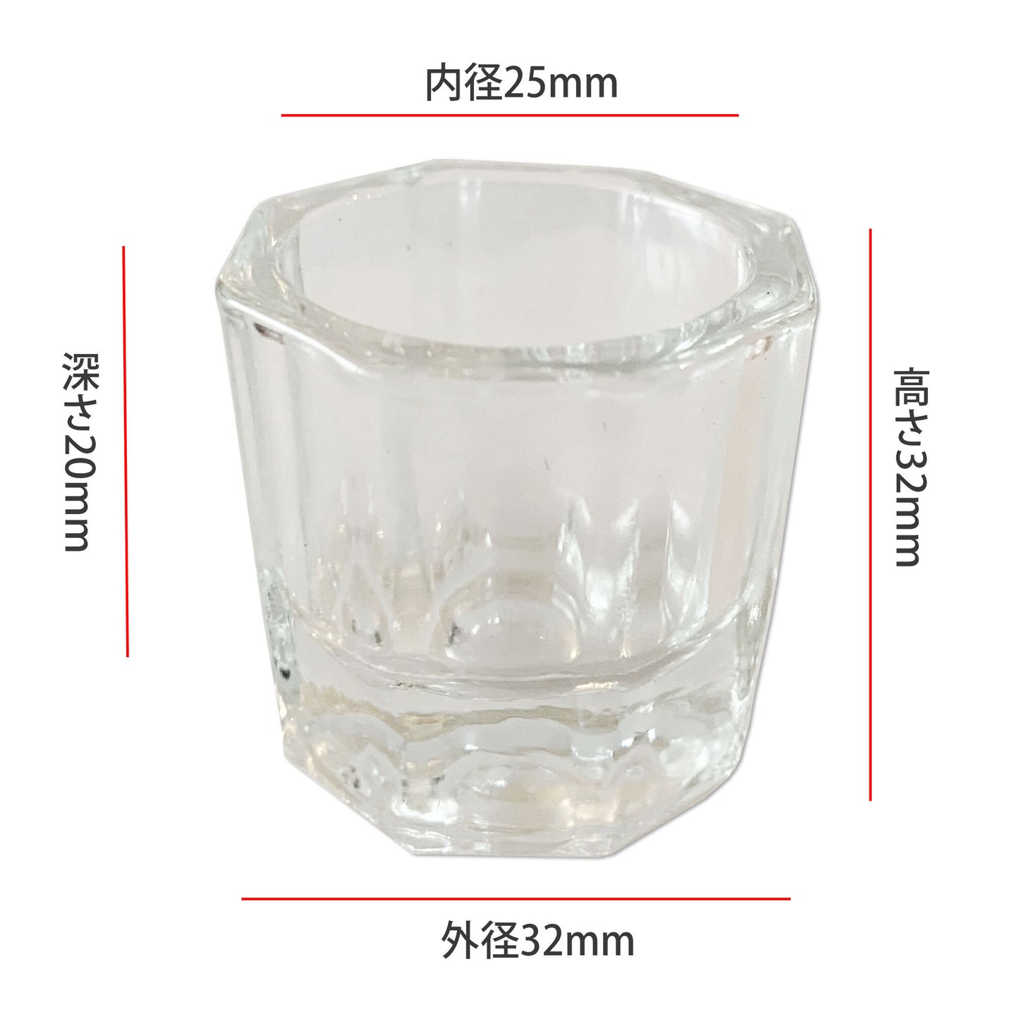 ガラス製ダッペンディッシュ 鉄蓋付き φ32mm×H32mm(左記寸法は蓋除く)