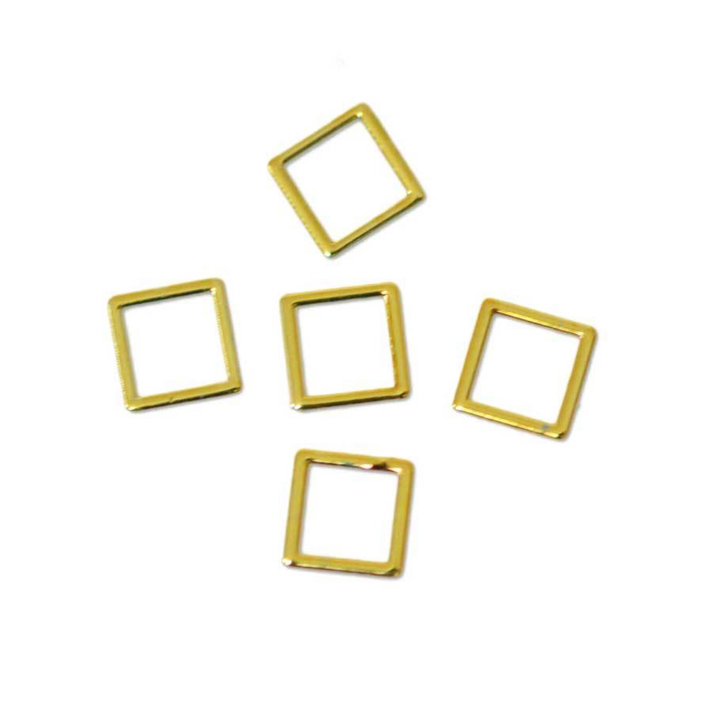 フラットメタルパーツ スクエア 約3mm(内寸約2mm) ゴールド 20個入り mp10001