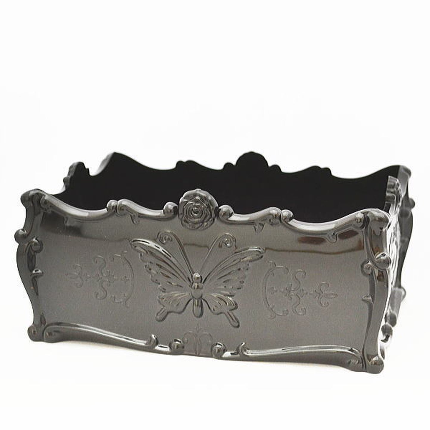 小物入れ プラスチックトレイ ブラック/バタフライ 175×122×78mm