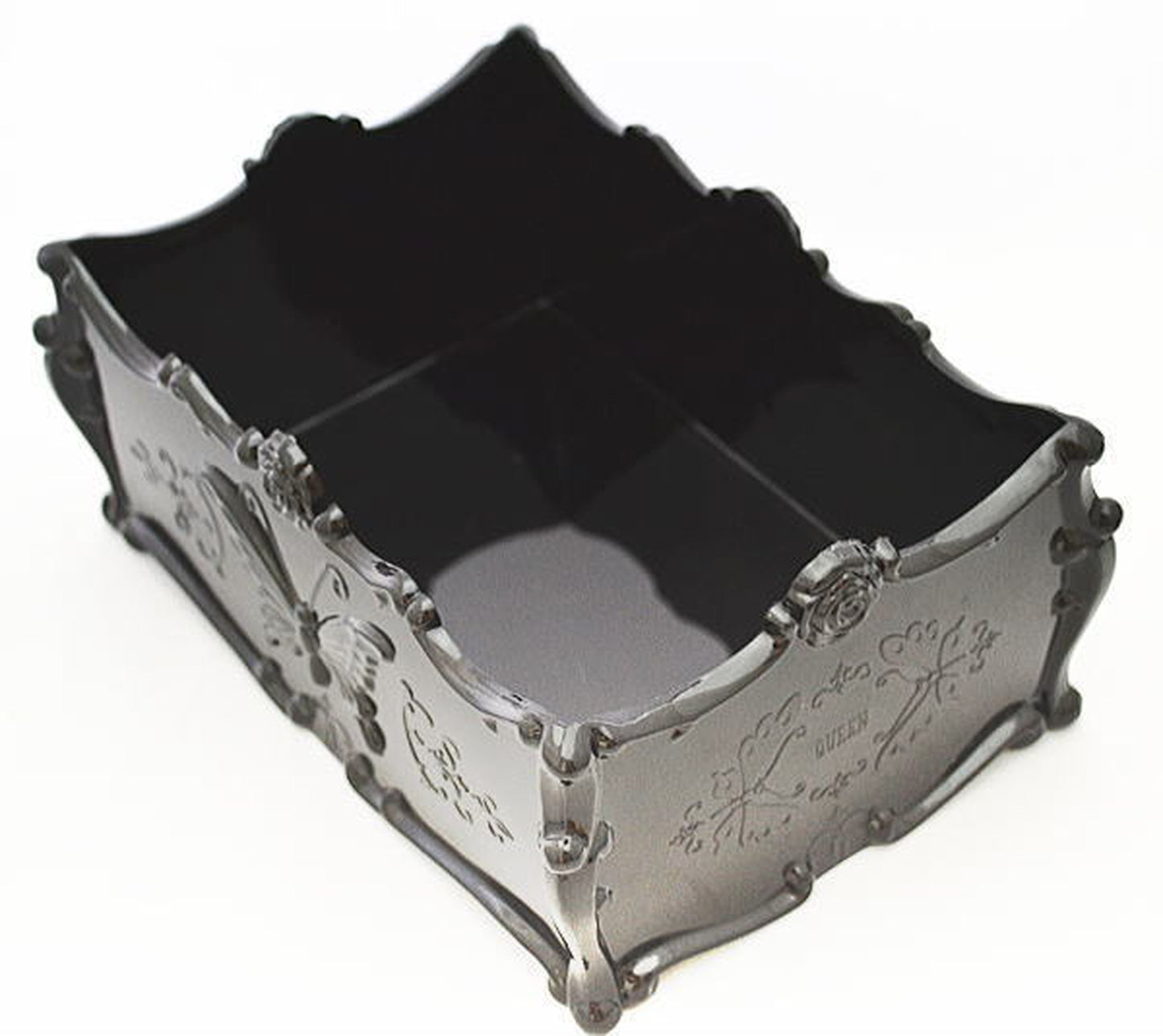 小物入れ プラスチックトレイ ブラック/バタフライ 175×122×78mm