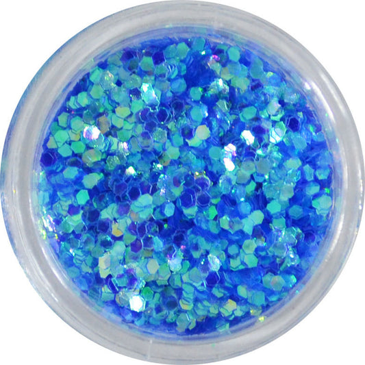 六角ホログラム ha11 ブルー 1mm / ネイル ラメ グリッター ホログラム