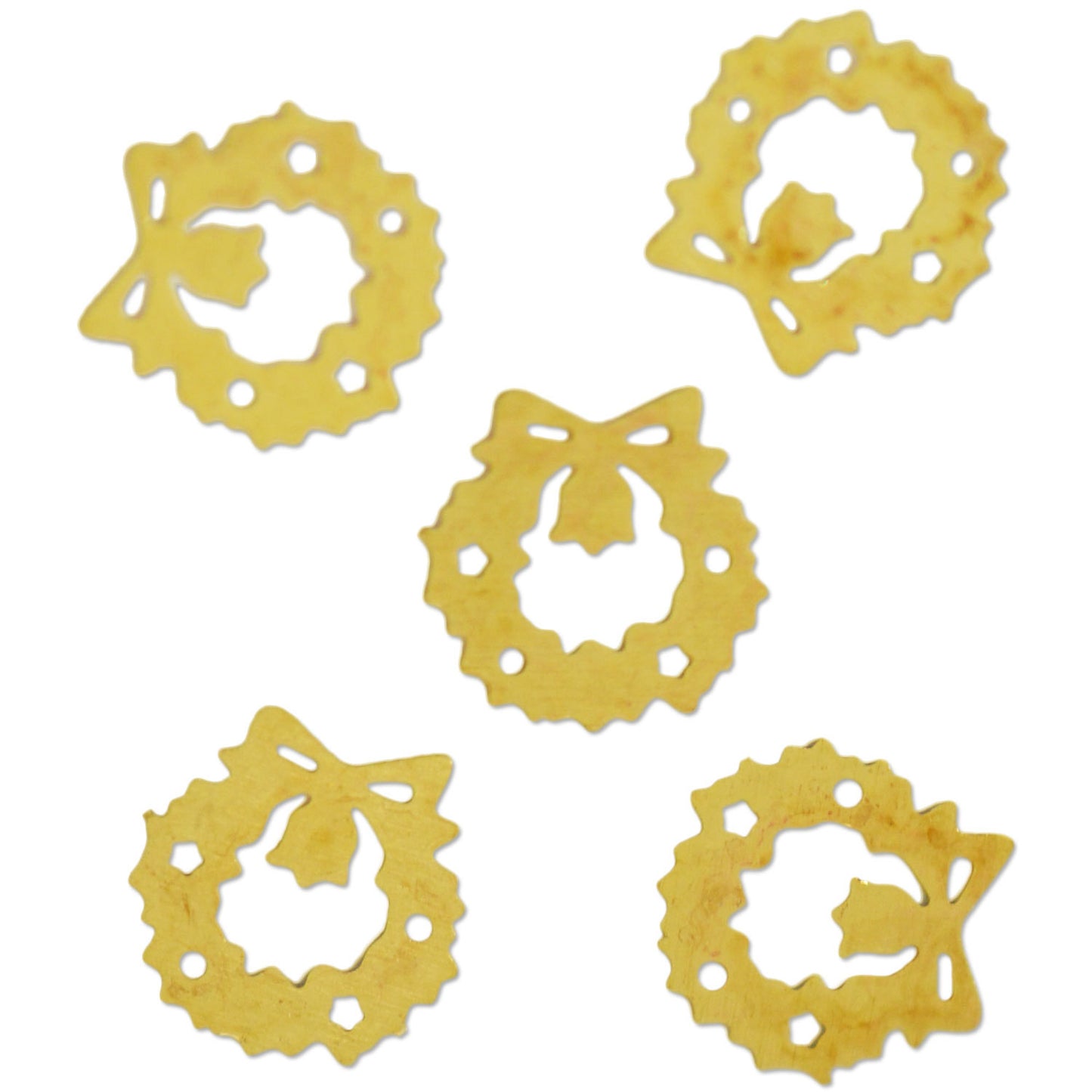 メタルパーツ クリスマスリース christmas wreath 6×6mm ゴールド 20p入り mp10047