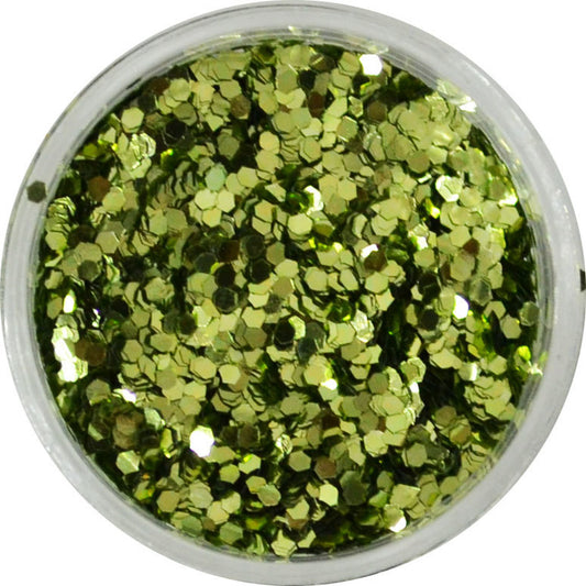 六角ホロ ヘキサゴン メタリック ホログラム hm09 リーフグリーン 1mm プリンセスジュエリー / ネイル ラメ グリッター ホログラム