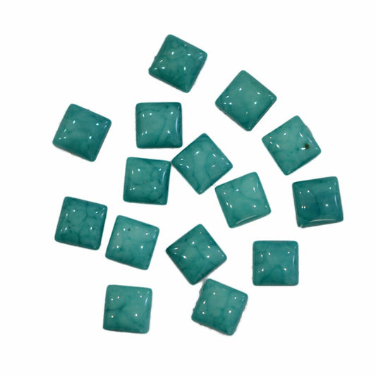 サマーネイル ラインストーン 15粒  スクエア 5㎜ グリーンターコイズ アクリルストーン 四角