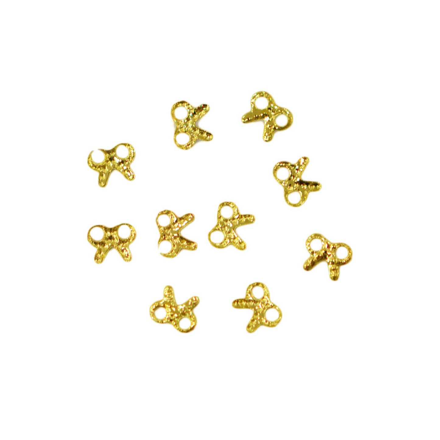 メタルパーツ Ribon beads 3mm×2mm ゴールド 10個 MP10164 ミニリボンブリオン