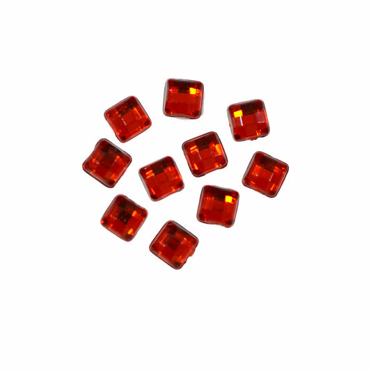 アクリルストーン 15粒 スクエア ストーン 04 レッド   4㎜  赤 四角 ネイルストーン