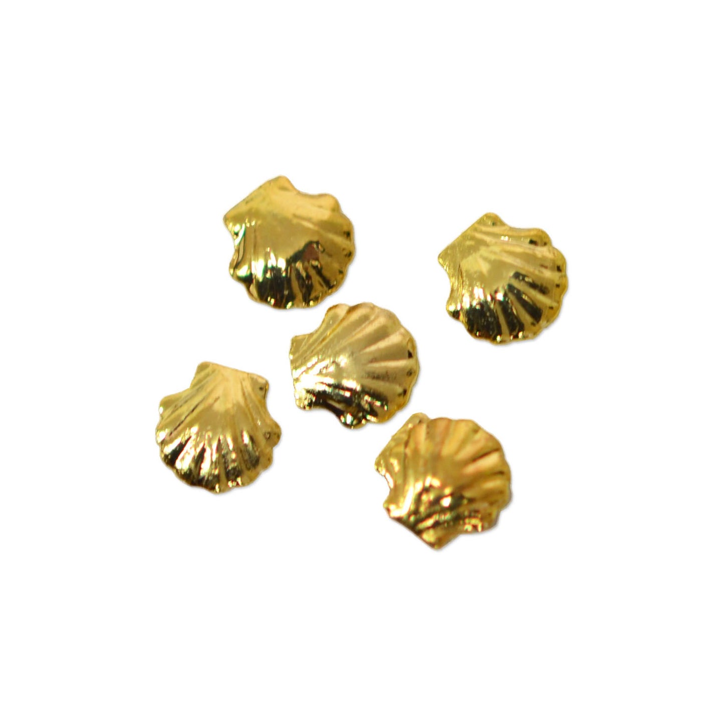 メタルシェル(ゴールド)貝殻3.5mm×3.5mm:10粒/夏にぴったりのメタルパーツ
