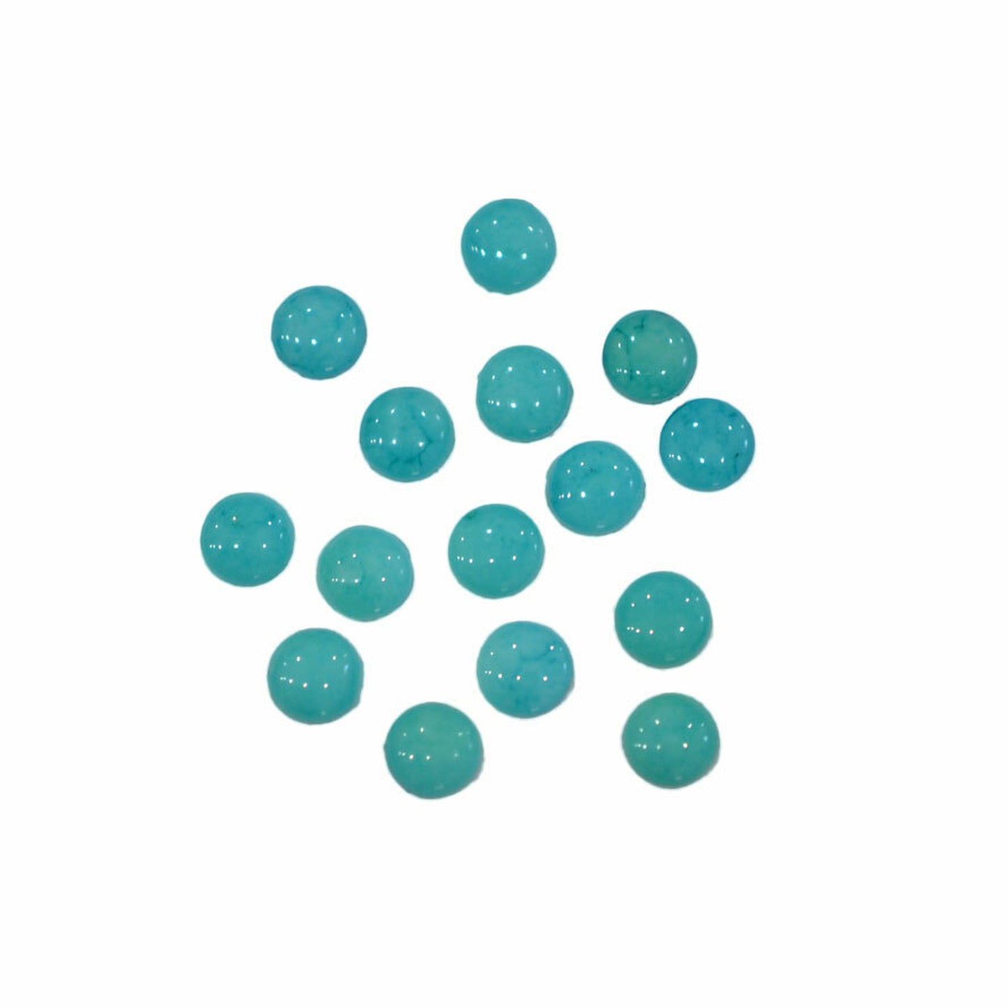 サマーネイル ラインストーン 15粒  ラウンド4㎜ ターコイズ アクリルストーン 半丸