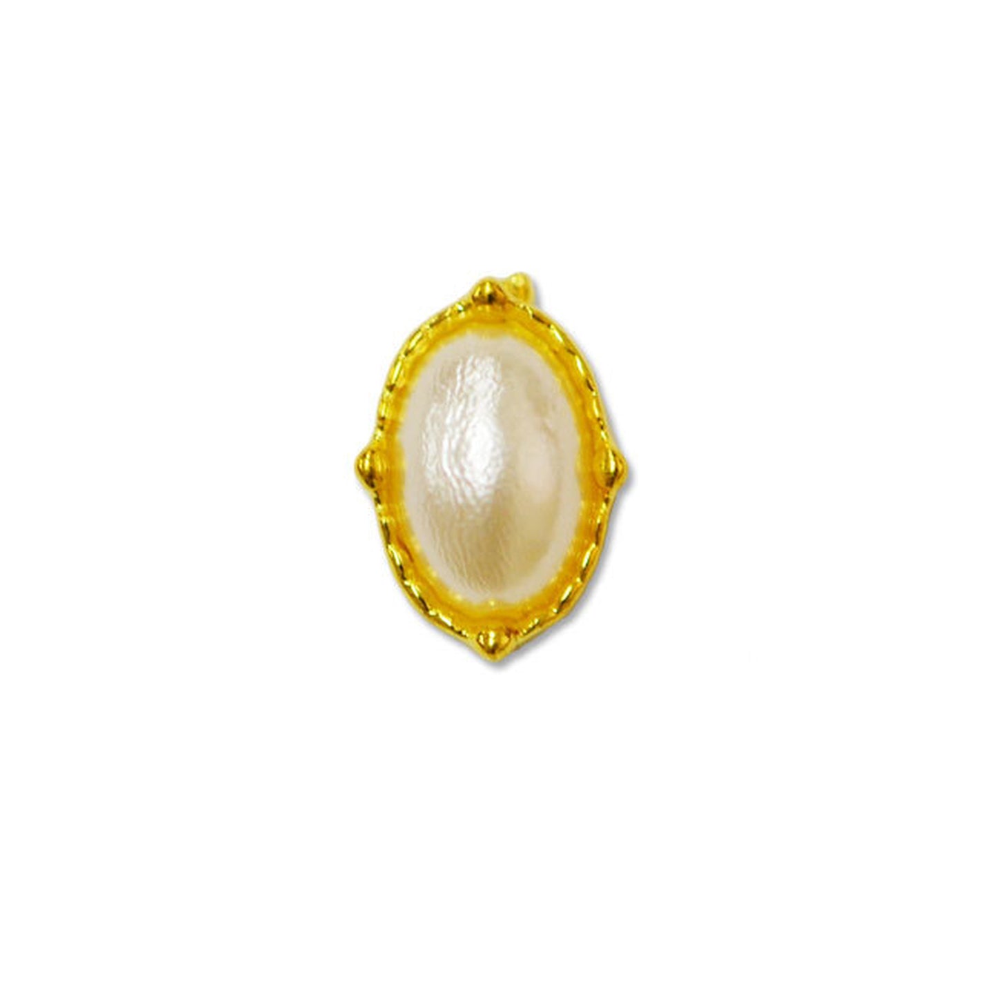 ジュエリーパーツ 楕円パール+オーバルフレーム 2個set(oval frame&pearl) 8mm×6mm