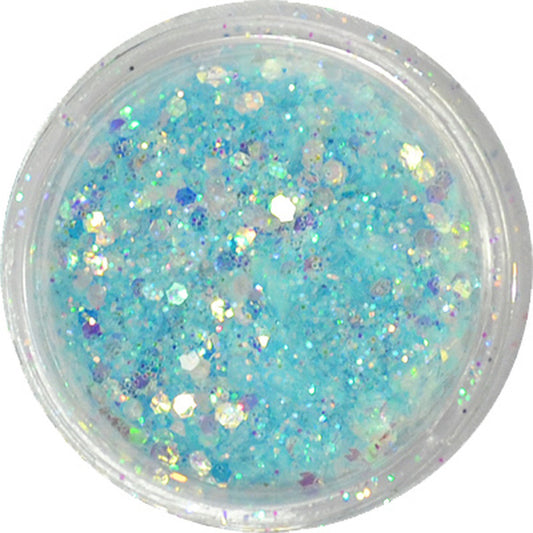 グリッターミックスホログラム GMH-26 アクアブルー プリンセスジュエリー / ネイル ラメ グリッター ホログラム