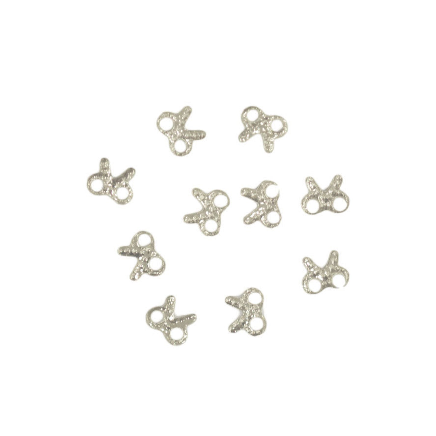 メタルパーツ Ribon beads 3mm×2mm シルバー 10個 MP10165 ミニリボンブリオン