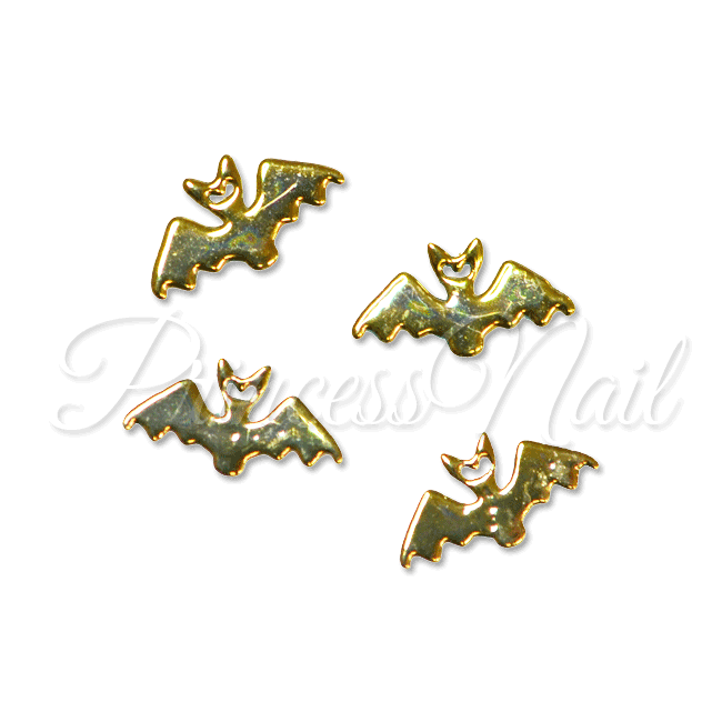 メタルパーツ ハロウィン BAT(S) コウモリ 5mm×3mm ゴールド 4p入り