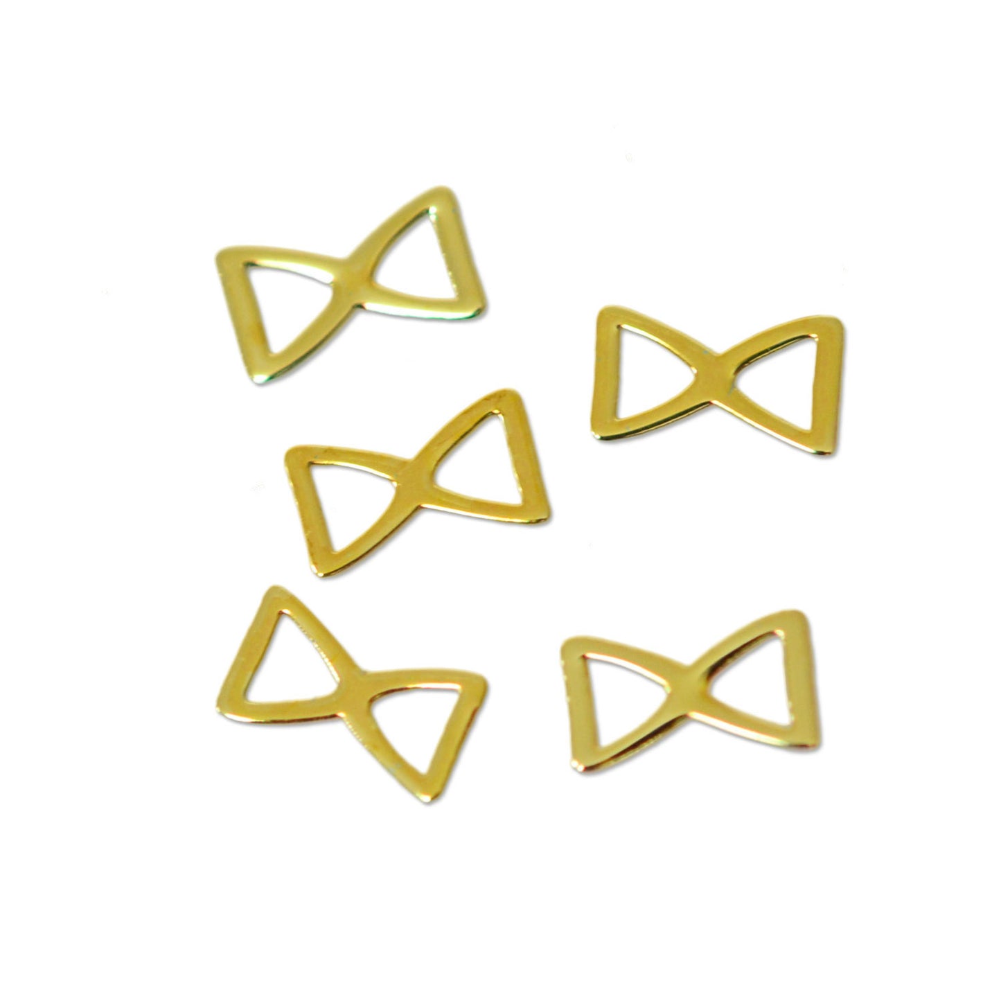 フラットメタルパーツ リボン 3mm×5mm ゴールド 20個入り 10007