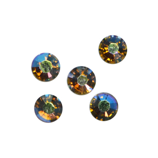 スワロフスキーラインストーン ノンホットフィックス ブラックダイアAB オーロラエフェクト