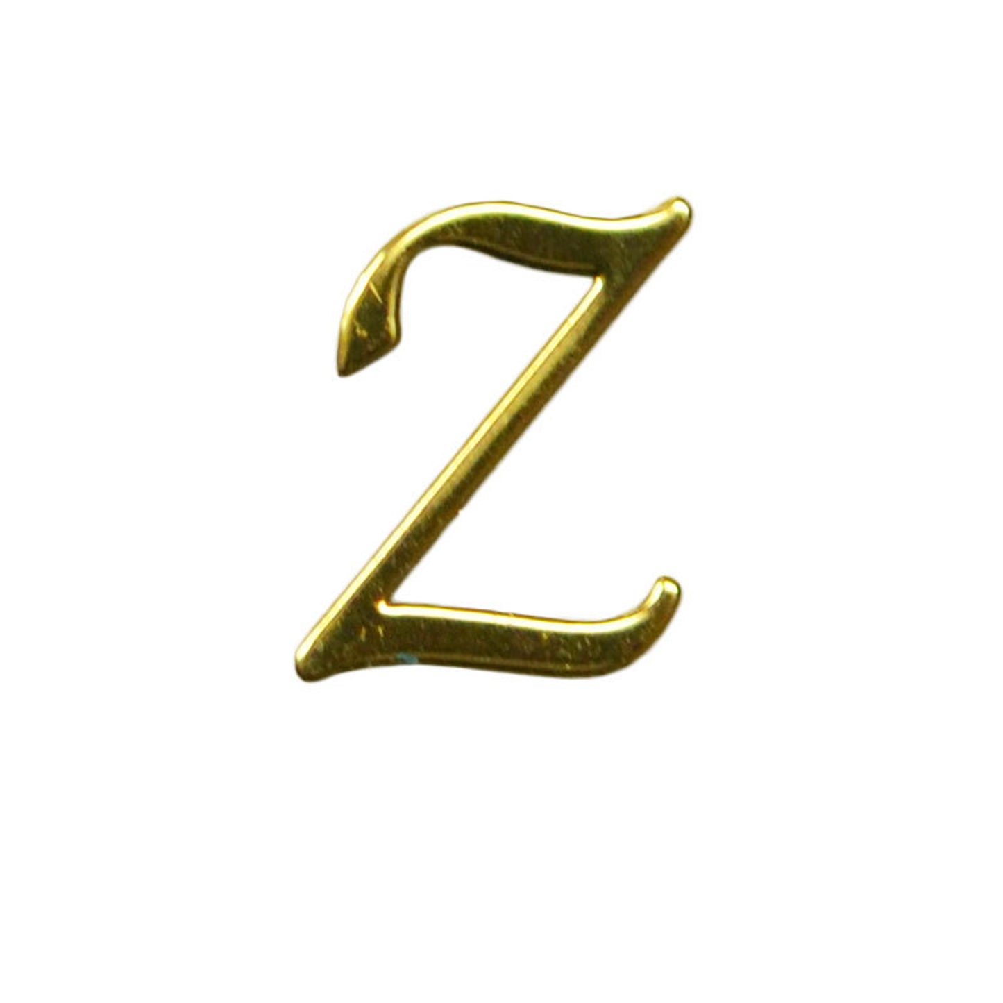 アルファベットイニシャルメタルパーツ!Z/ゴールド・人気の書体4mmx5mm 10枚