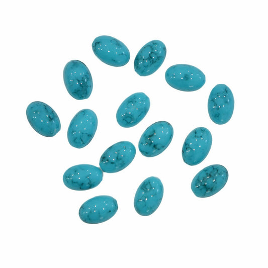 サマーネイル ラインストーン 15粒  オーバル 4mm×6mm ターコイズ アクリルストーン 楕円