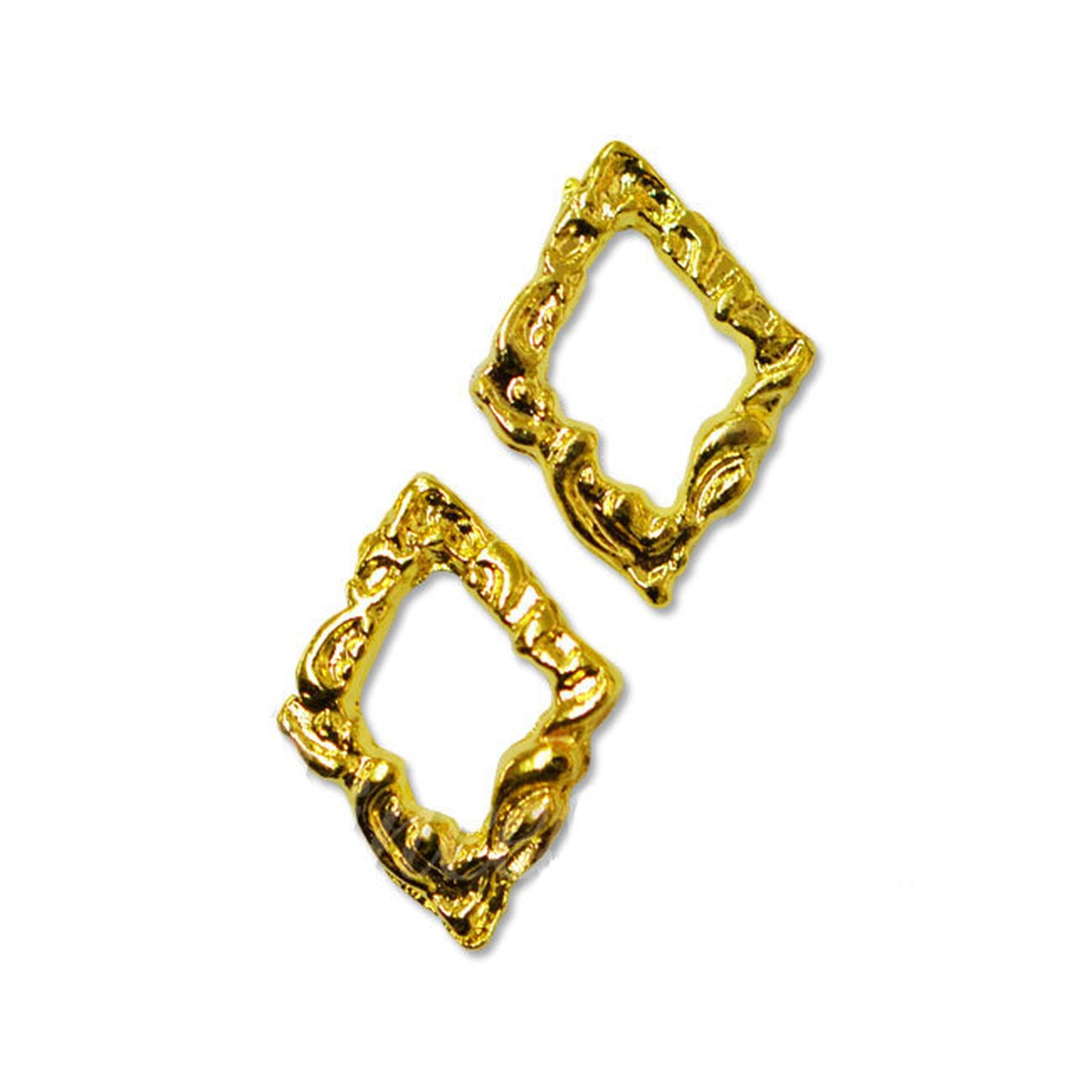 ジュエリーメタルパーツ ランバスJWGD : 2個入り(rhombus-JWGD)ゴールド 9mm×6mm:メタルジュエリー