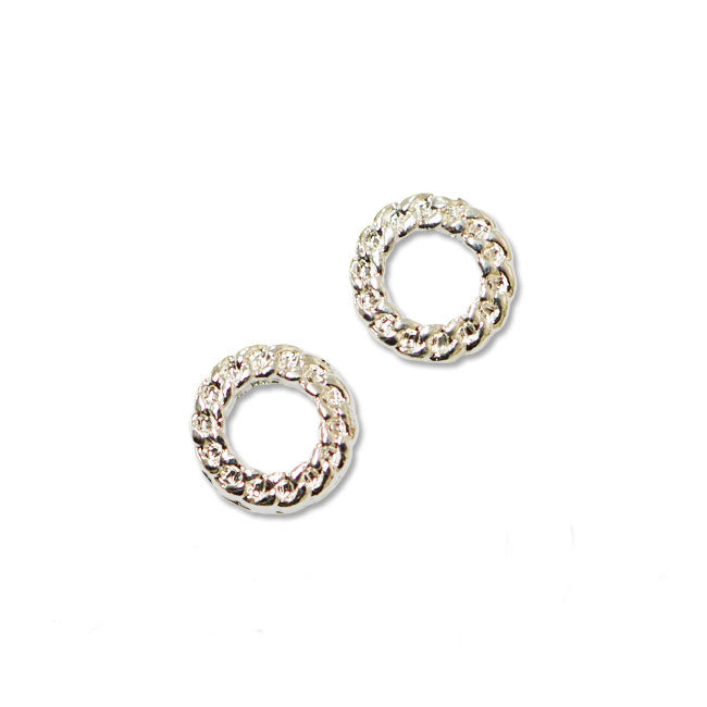 メタルパーツ チェーンフレーム ラウンド4個入り chain frame round シルバー 5mm×5mm MP10103