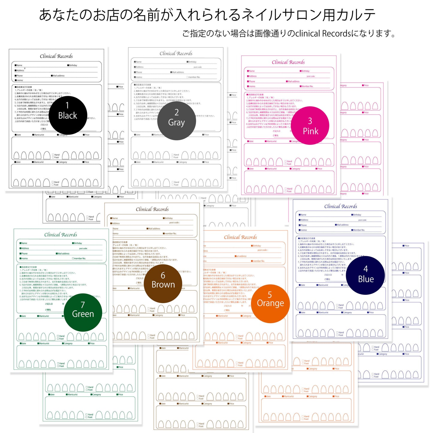 サロン名が指定可能なオリジナルネイルサロンカルテ/PDFファイルをDVDにて納品
