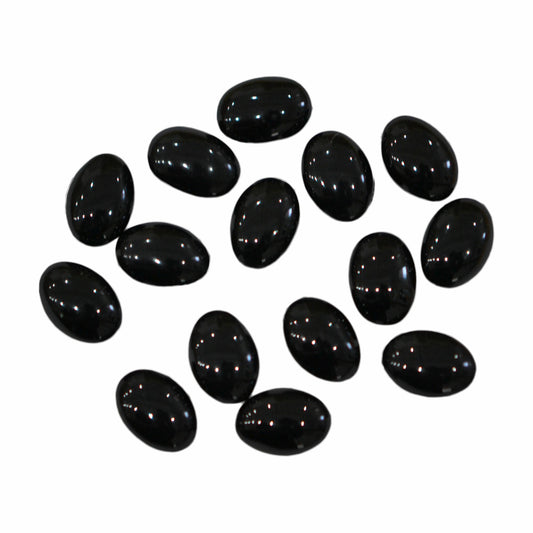 アクリルストーン 15粒 キャンディーストーン 01 黒飴 那智黒 オーバル 5㎜×7㎜ 楕円 ネイルストーン