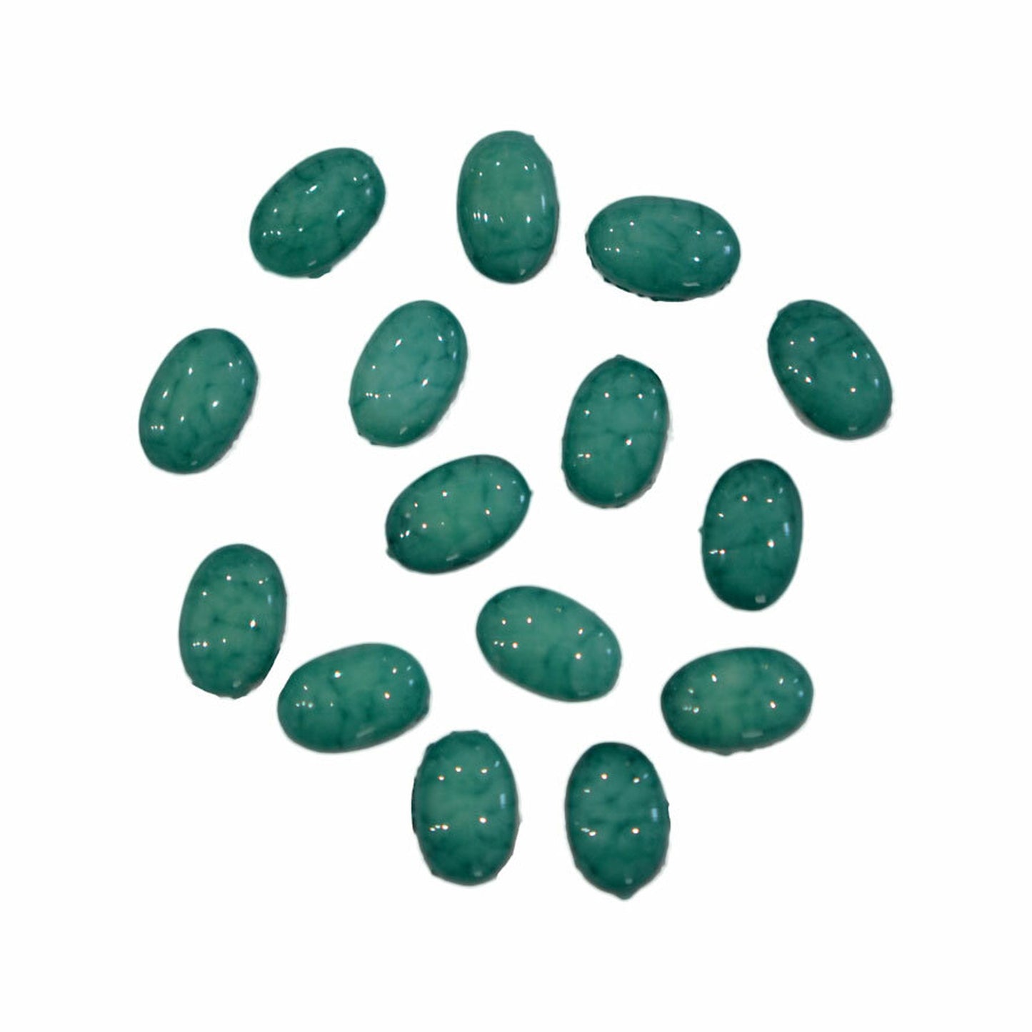 サマーネイル ラインストーン 15粒  オーバル 4mm×6mm グリーンターコイズ アクリルストーン 楕円