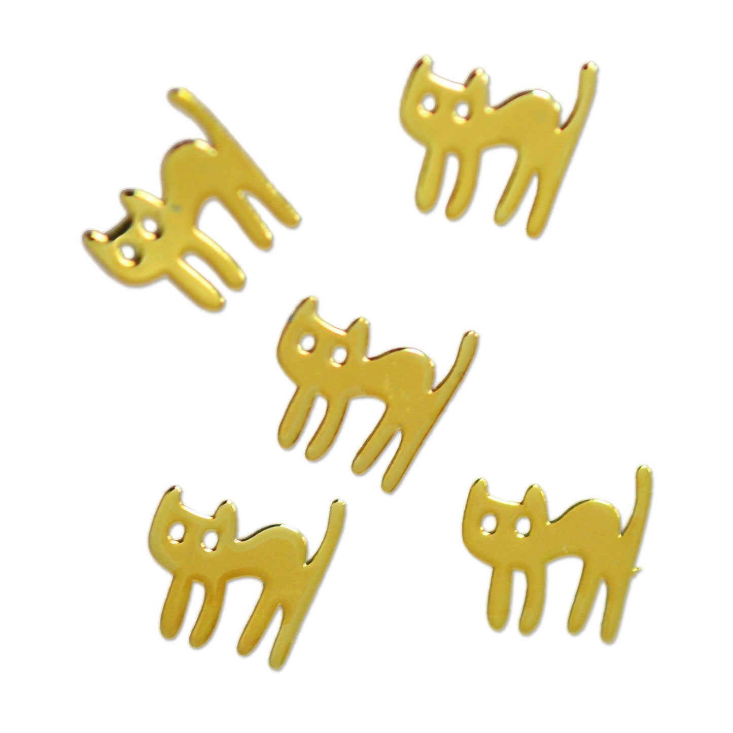 メタルパーツ びっくり ネコ cat 5×5mm ゴールド 20p入り
