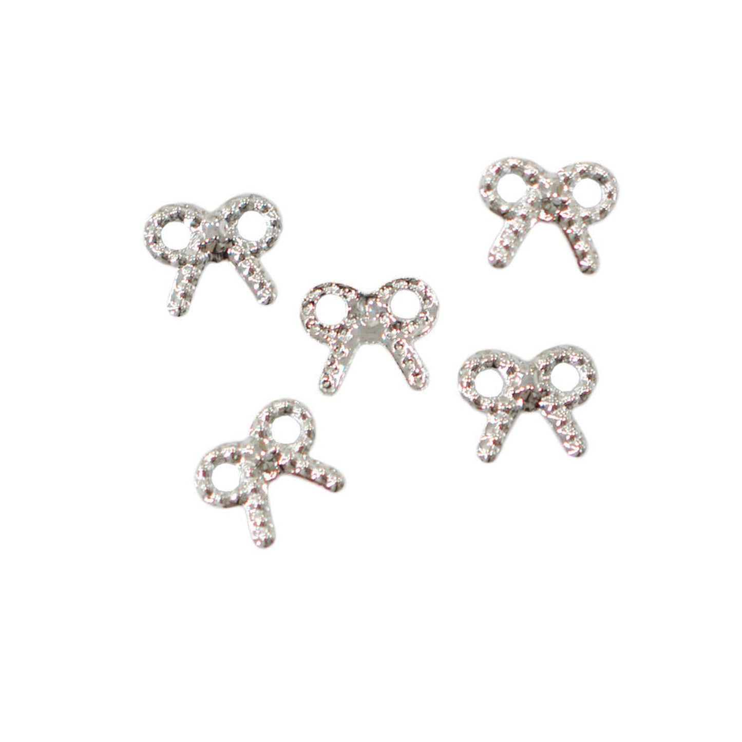 メタルパーツ Ribon beads 5mm×4mm シルバー 5個 MP10163 リボンブリオン