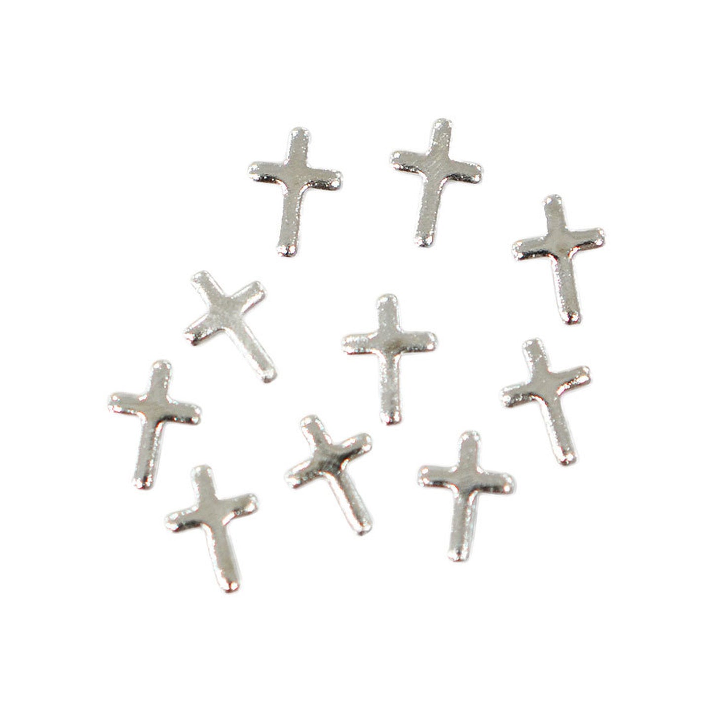 メタルパーツ クロスプレート 3mm×5mm シルバー 10個 MP10166