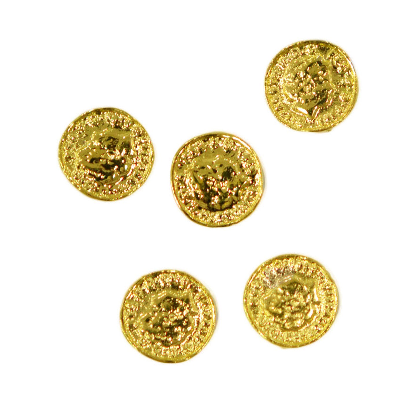 メタルパーツ コイン 5個入り MP10168(Coin M)ゴールド 6mm×6mm