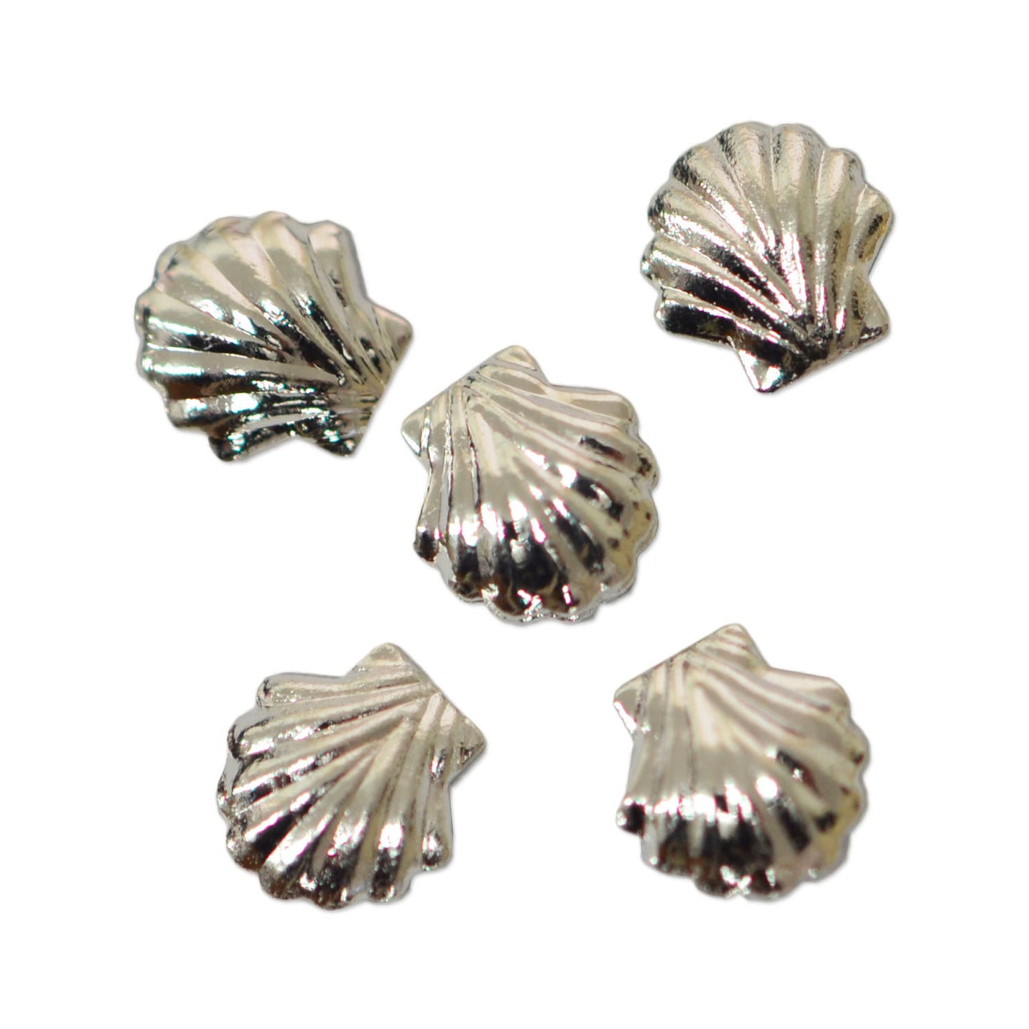 メタルシェル(シルバー)貝殻5mm×5mm:15粒/夏にぴったりのメタルパーツ