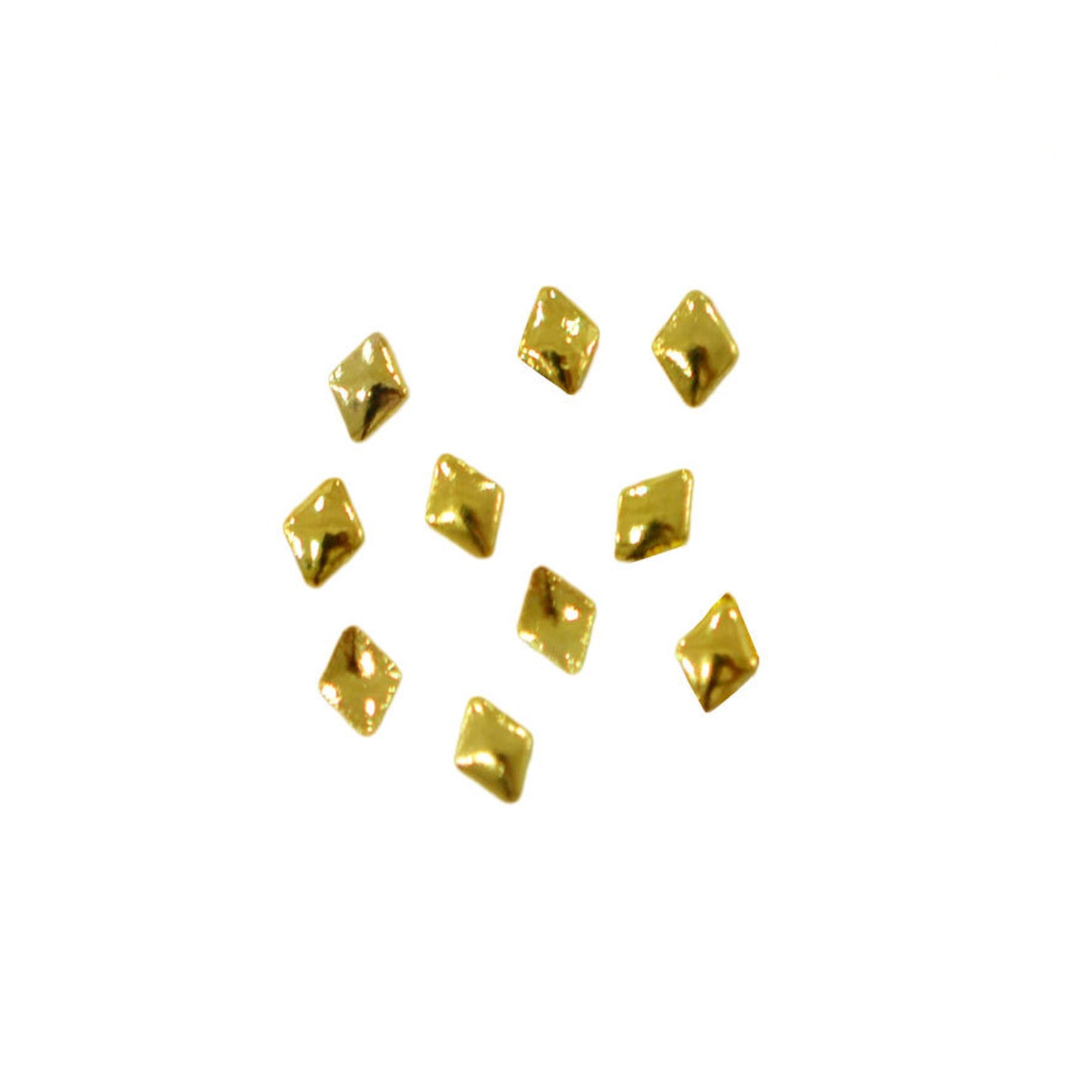 メタルスタッズ ぷっくり 菱型のメタルスタッズ ランバス 2mm×3mm ゴールド 10個 MP10151