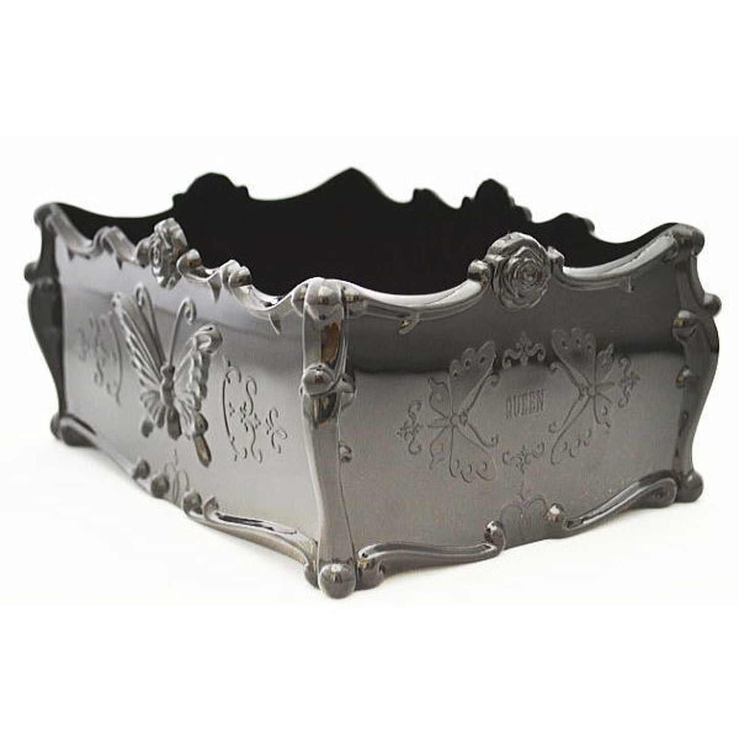 小物入れ プラスチックトレイ ブラック/バタフライ 175×122×78mm