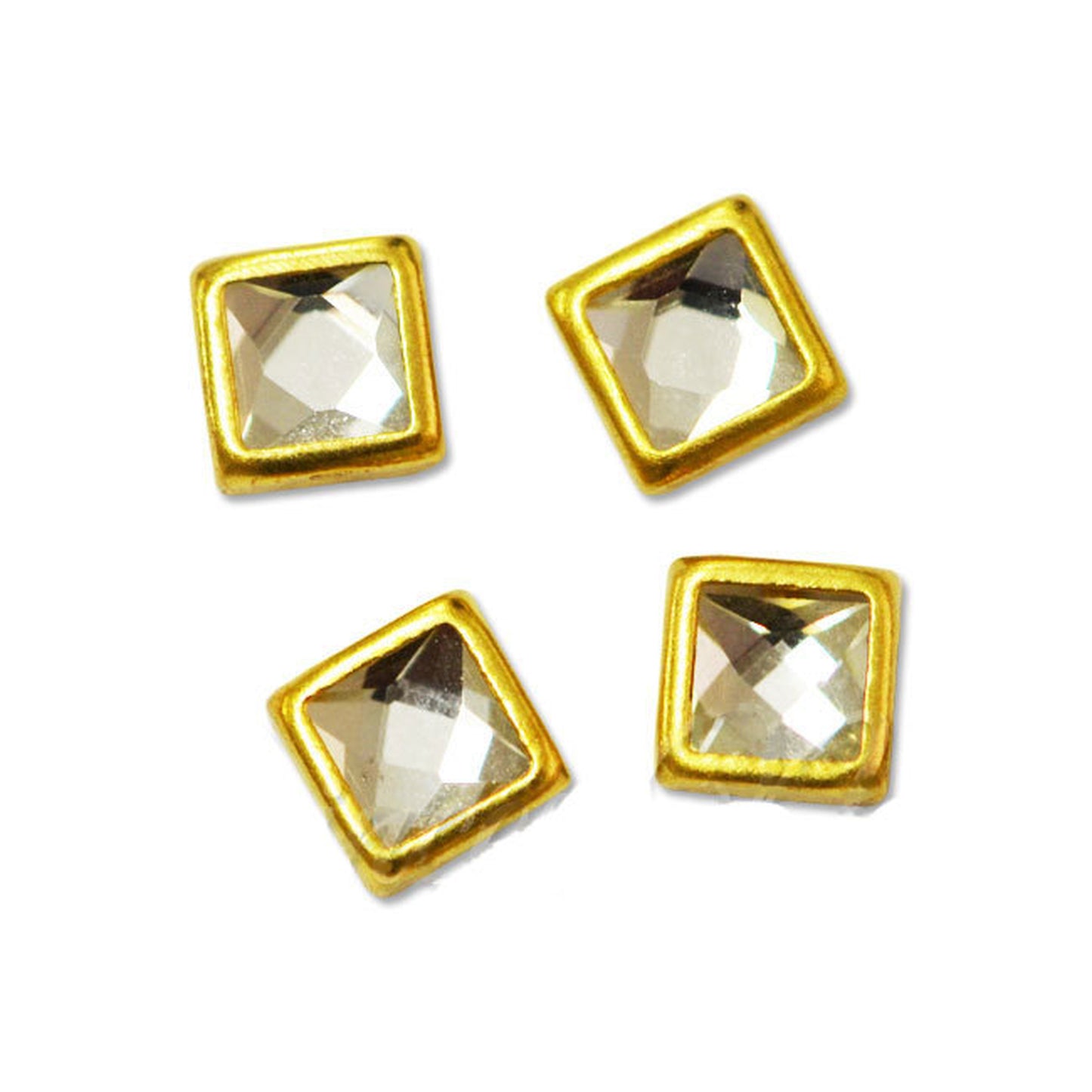 ジュエリーメタルパーツ リム スクエア 5mm クリスタル/10p入り メタルパーツ