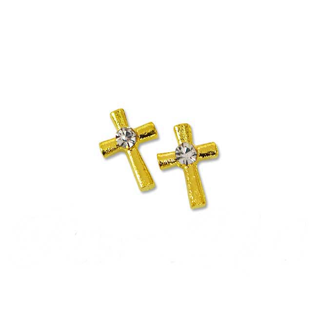 ネイルジュエリー ゴールドクロス 2個 メタルパーツ 約7mm×5mm MP0060