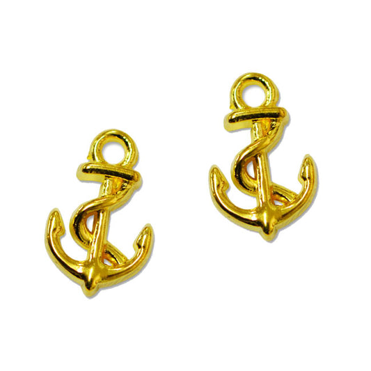 ジュエリーメタルパーツ mp10204 イカリ 2個入り ゴールド 9mm×6mm:Anchor メタルジュエリー